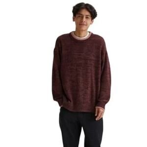 Urban Outfitters BDG Clark Crew Neck Marled Orange Burgundy Knit Sweater Sz S